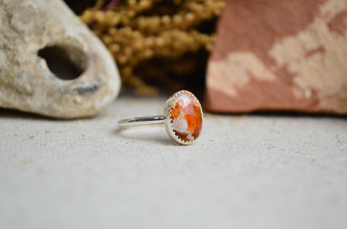 Fire Opal Stacking Ring (Size 7 1/2)