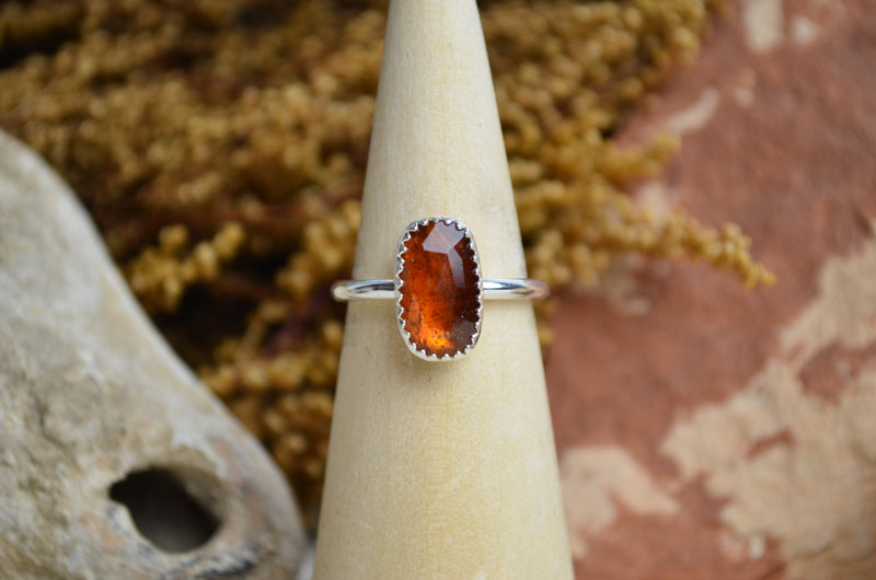 Orange Kyanite Stacking Ring (Size 8)