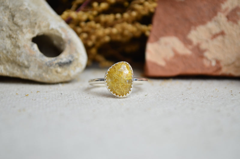 Rutile Quartz Stacking Ring (Size 8)