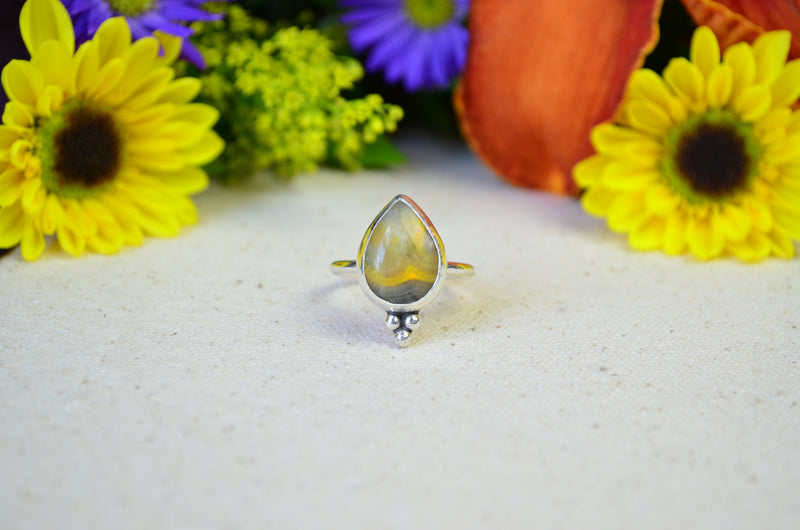 Bumblebee Jasper Stacking Ring (Size 8 1/2)