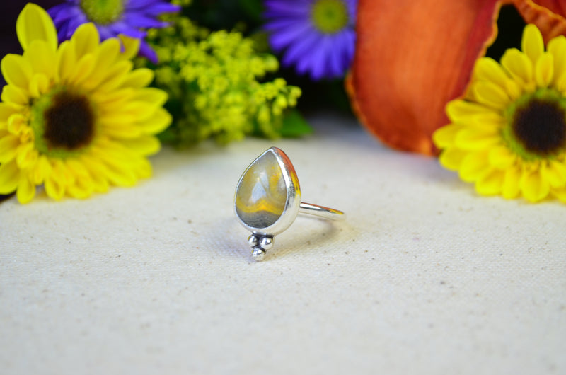 Bumblebee Jasper Stacking Ring (Size 8 1/2)