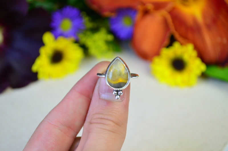 Bumblebee Jasper Stacking Ring (Size 8 1/2)