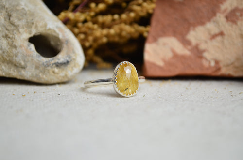 Rutile Quartz Stacking Ring (Size 9)