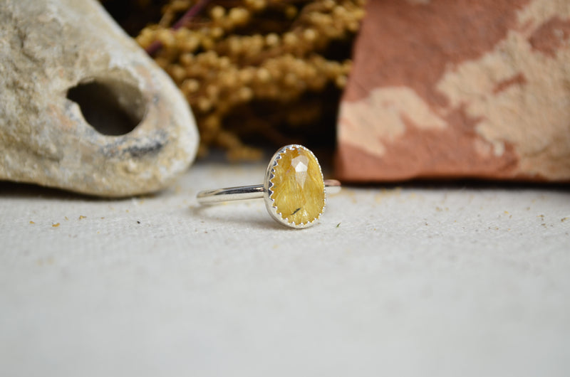 Rutile Quartz Stacking Ring (Size 9)