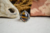 Montana Agate Textured Wide Band Ring w/ 14K Accents (Size 5 3/4)