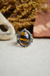 Montana Agate Textured Wide Band Ring w/ 14K Accents (Size 5 3/4)