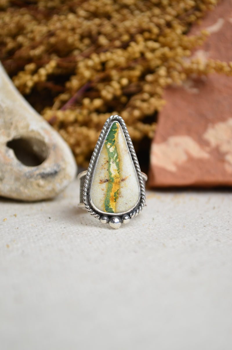 Royston Turquoise Wide Band Ring (Size 6 3/4)