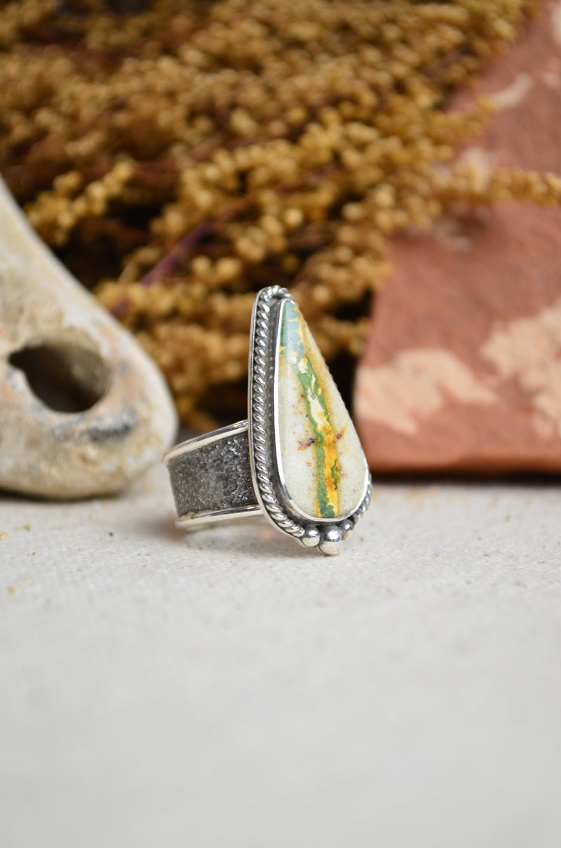 Royston Turquoise Wide Band Ring (Size 6 3/4)