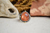 Sunstone Textured Wide Band Ring w/ 14K Accents (Size 8)