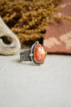 Sunstone Textured Wide Band Ring w/ 14K Accents (Size 8)