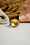 Citrine Textured Wide Band Ring w/ 14K Accents (Size 7 3/4)