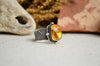Citrine Textured Wide Band Ring w/ 14K Accents (Size 7 3/4)