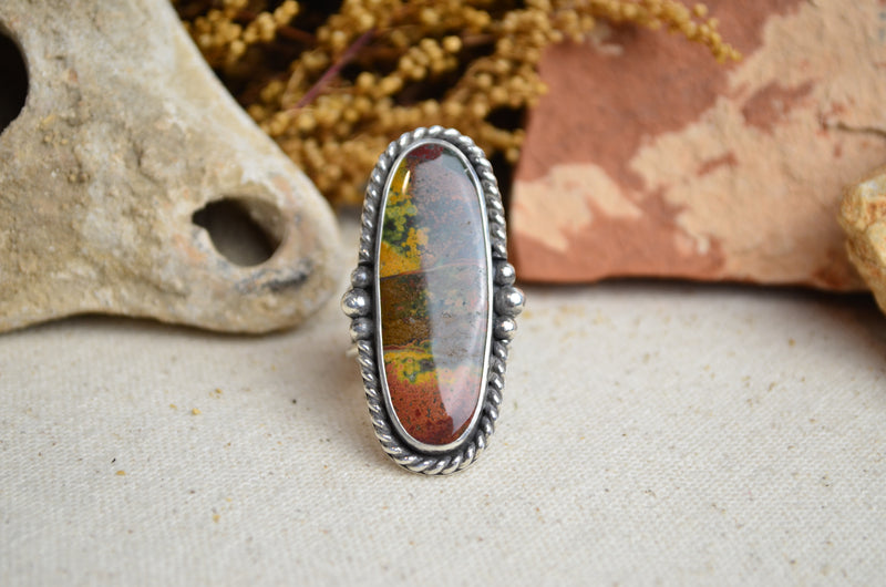 Jasper Wide Band Ring (Size 9 1/2)