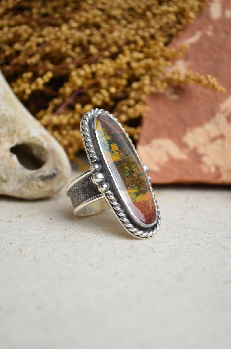 Jasper Wide Band Ring (Size 9 1/2)