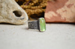 Green Kyanite Textured Wide Band Ring (Size 9)