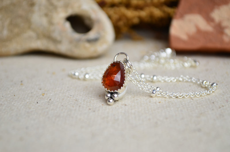Orange Kyanite Charm Necklace