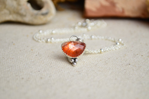 Sunstone Charm Necklace
