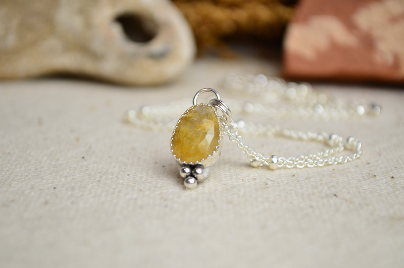 Rutile Quartz Charm Necklace