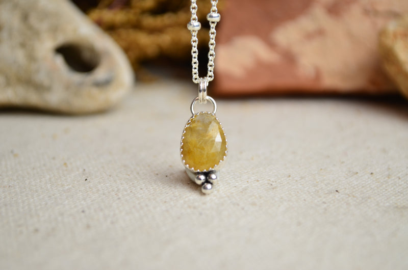 Rutile Quartz Charm Necklace
