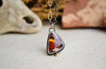 Fire Opal Necklace with 14K Yellow Gold Accents
