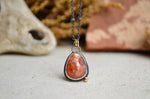 Sunstone Necklace with 14K Yellow Gold Accents