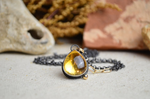 Citrine Necklace with 14K Yellow Gold Accents