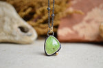 Green Kyanite Necklace with 14K Yellow Gold Accents